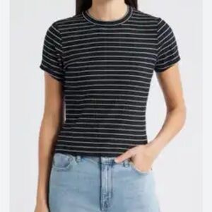 Rag&Bone Luca Stripe Rib Baby T-Shirt size L
